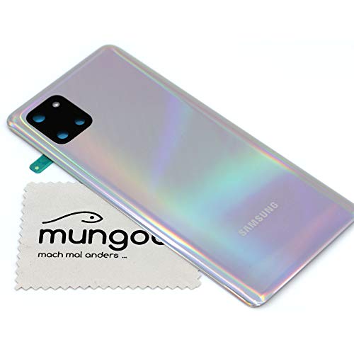 Akkudeckel für Samsung Original für Samsung Galaxy Note 10 Lite (N770F) Silber Backcover Deckel Rückwand mit mungoo Displayputztuch von mungoo mach mal anders ...