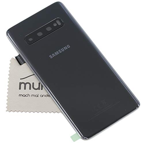 Akkudeckel für Samsung Original für Samsung Galaxy S10 G973F schwarz Backcover Deckel Rückwand mit mungoo Displayputztuch von mungoo mach mal anders ...