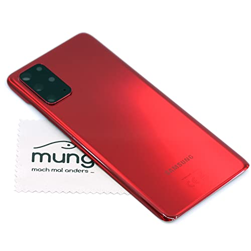 Akkudeckel für Samsung Original für Samsung Galaxy S20 Plus 5G (G986B) Rot Backcover Deckel Rückwand mit mungoo Displayputztuch von mungoo mach mal anders ...