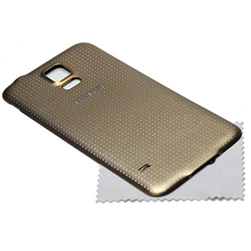 Akkudeckel für Samsung Original für Samsung Galaxy S5 Gold G900F Back Cover Rückwand mit mungoo Displayputztuch von mungoo mach mal anders ...
