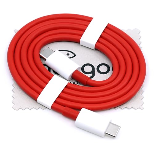 Ladekabel für Original Oneplus DL125 für Oneplus 12R 12 8 Pro 8 Nord 7T Pro 7T 7 Pro Nord CE 5G Nord 2 5G SUPERVOOC Schnelllade Kabel 100cm Datenkabel Typ-C mit mungoo Displayputztuch von mungoo mach mal anders ...