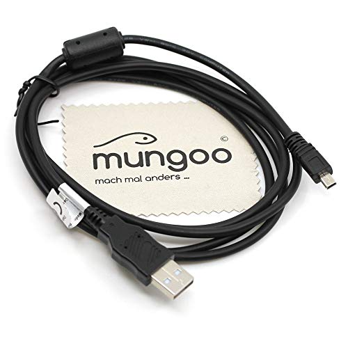 USB Datenkabel Daten Kabel für Fuji Fujifilm FinePix A150, A170, A220, A850, F20, F30, F460, F470, F480, J10, J20, J25, J30, J38, J50, J100, J210, J250, S700, S1500, S5700 mit mungoo Displayputztuch von mungoo mach mal anders ...