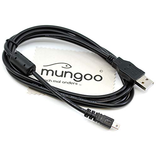 USB Datenkabel kompatibel mit Olympus Camedia D-705, D-710, D-715, E-150, FE-160, FE-180, FE-190, FE-20, FE-220, FE-230, FE-240 Digitalkamera 1,5m Daten Kabel OTB mit mungoo Displayputztuch von mungoo mach mal anders ...