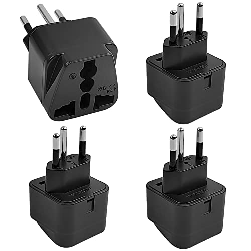 4 Stück Reiseadapter Schweiz Schwarz, Typ-J Reisestecker, EU/UK/IT auf Schweiz Adapter Steckdose, Universal Stecker auf Travel Adapter Schweiz, Schweiz Steckdosenadapter von munloo