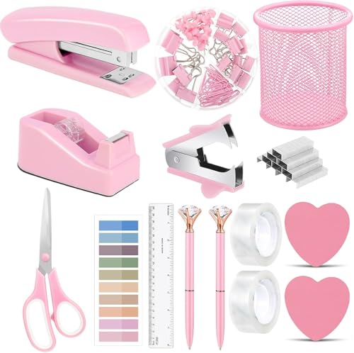 Bürobedarf, Schreibtischzubehör, Hefter und Klebebandspender-Set für Frauen mit Hefter, Klebebandspender, Heftklammern, Klammern, Clips, Schere und Tabs, Geschenk für Studenten, Kollegen Bürobedarf, Schreibtischzubehör, Hefter und Klebebandspender-Set für Frauen mit Hefter, Klebebandspender, Heftklammern, Klammern, Clips, Schere und Tabs, Geschenk für Studenten, Kollegen von musejoy