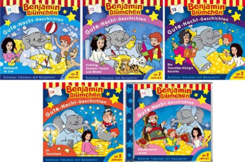 Benjamin Blümchen - Gute Nacht Geschichten - Hörspiel 11-15 im Set - Deutsche Originalware [5 CDs] von music-movie-more
