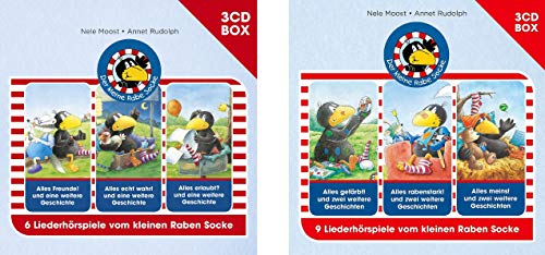 Der kleine Rabe Socke 3 CD Hörspielbox 1 + 2 (15 Liederhörspiele) im Set - Deutsche Originalware [6 CDs] von music-movie-more