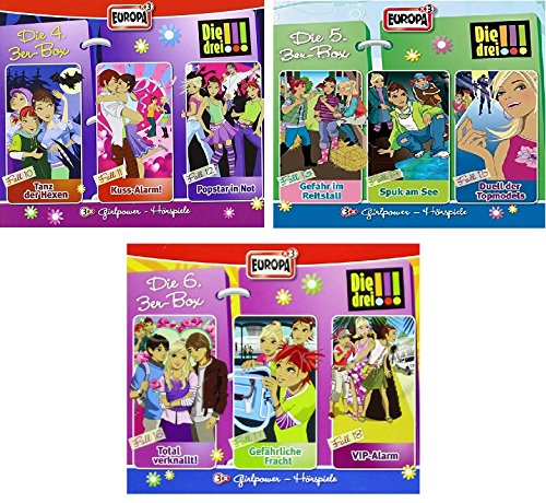 Die Drei !!! (Ausrufezeichen) - 3er Hörspiel Boxen 4+5+6 (Folgen 10-18 ) im Set - Deutsche Originalware [9 CDs] von music-movie-more