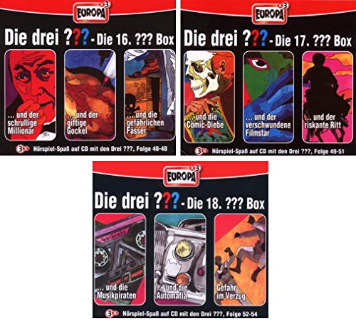 Die Drei ??? (Fragezeichen) - Folgen 46-54 (3 CD Box 16+17+18) im Set - Deutsche Originalware [9 CDs] von music-movie-more