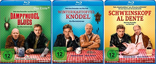 Eberhofer - 3 Blu-Ray Set (Dampfnudelblues + Winterkartoffelknödel + Schweinskopf al dente) - Deutsche Originalware [3 Blu-rays] von music-movie-more