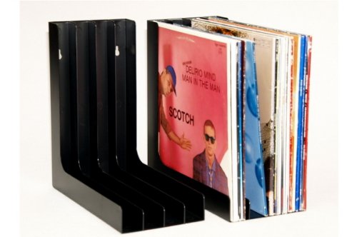Vinyl Schallplatten Winkel Ständer musictools, LP Regal für 80 LPs - schwarz (2 Stück) von musictools