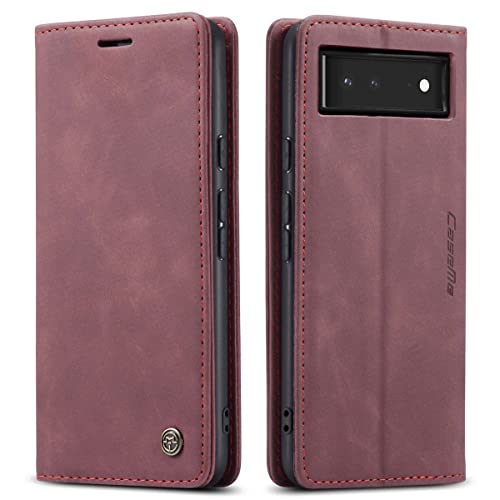 mvced Handyhülle Kompatibel mit Google Pixel 6,Premium Leder Flip Case Schutzhülle mit Standfunktion,Wein rot mvced Handyhülle Kompatibel mit Google Pixel 6,Premium Leder Flip Case Schutzhülle mit Standfunktion,Wein rot von mvced