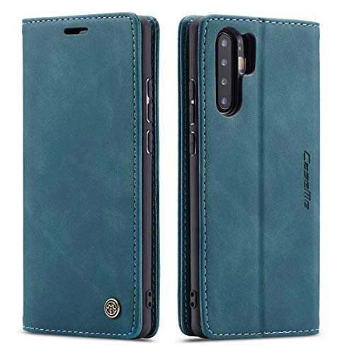 mvced Handyhülle Kompatibel mit Huawei P30 Pro,Premium Leder Flip Case Schutzhülle mit Standfunktion,Blau von mvced