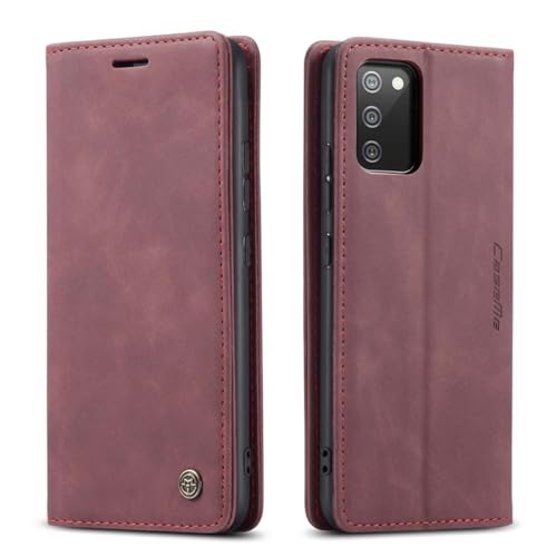 mvced Handyhülle Kompatibel mit Samsung Galaxy A02S,Premium Leder Flip Case Schutzhülle mit Standfunktion,Wein rot mvced Handyhülle Kompatibel mit Samsung Galaxy A02S,Premium Leder Flip Case Schutzhülle mit Standfunktion,Wein rot von mvced