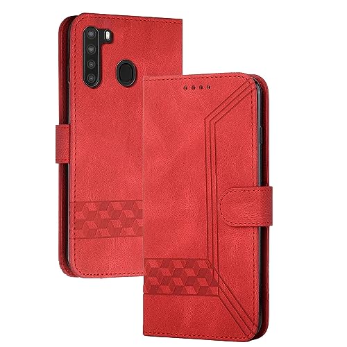 mvced Handyhülle Kompatibel mit Samsung Galaxy A21,Premium Leder Flip Case Schutzhülle mit Standfunktion,Rot mvced Handyhülle Kompatibel mit Samsung Galaxy A21,Premium Leder Flip Case Schutzhülle mit Standfunktion,Rot von mvced