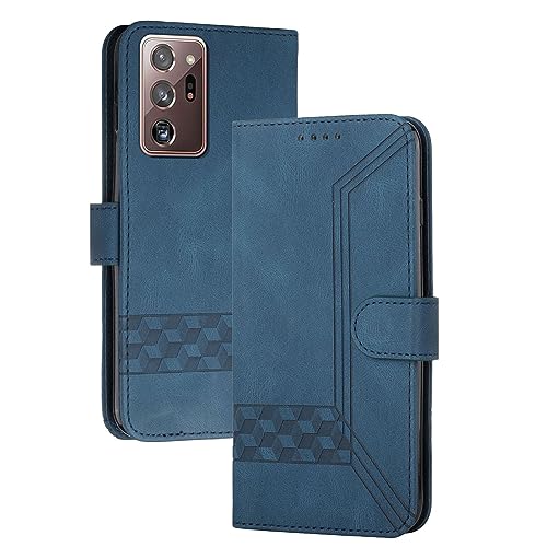 mvced Handyhülle Kompatibel mit Samsung Galaxy Note 20 Ultra,Premium Leder Flip Case Schutzhülle mit Standfunktion,Blau von mvced