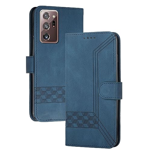 mvced Handyhülle Kompatibel mit Samsung Galaxy S21 Ultra,Premium Leder Flip Case Schutzhülle mit Standfunktion,Blau von mvced