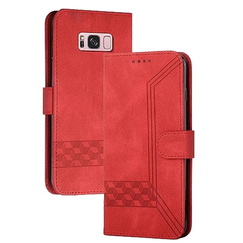 mvced Handyhülle Kompatibel mit Samsung Galaxy S8 Plus,Premium Leder Flip Case Schutzhülle mit Standfunktion,Rot mvced Handyhülle Kompatibel mit Samsung Galaxy S8 Plus,Premium Leder Flip Case Schutzhülle mit Standfunktion,Rot von mvced