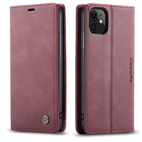 mvced Handyhülle Kompatibel mit iPhone 11 6.1,Premium Leder Flip Case Schutzhülle mit Standfunktion,Wein rot mvced Handyhülle Kompatibel mit iPhone 11 6.1,Premium Leder Flip Case Schutzhülle mit Standfunktion,Wein rot von mvced