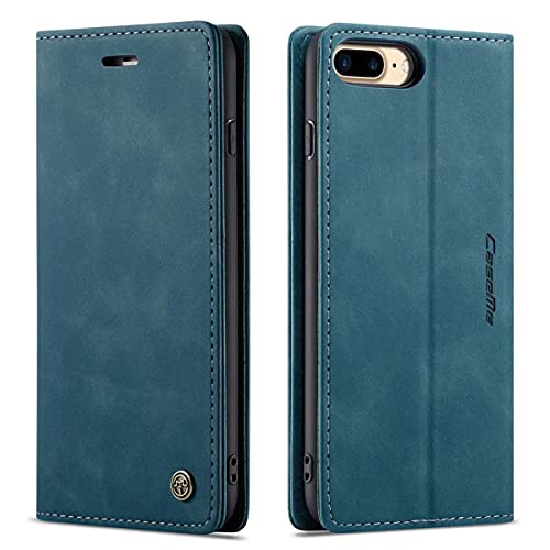 mvced Handyhülle Kompatibel mit iPhone 6 Plus 5.5,Premium Leder Flip Case Schutzhülle mit Standfunktion,Blau von mvced