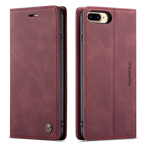 mvced Handyhülle Kompatibel mit iPhone 7/8 Plus 5.5,Premium Leder Flip Case Schutzhülle mit Standfunktion,Wein rot mvced Handyhülle Kompatibel mit iPhone 7/8 Plus 5.5,Premium Leder Flip Case Schutzhülle mit Standfunktion,Wein rot von mvced