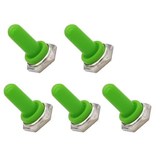 mxuteuk 5 Stück Grün 12mm Gummi Wippe Kippschalter Knopf Hut Wasserdichte Kofferraumabdeckung Kappe TEN-MZ-G von mxuteuk