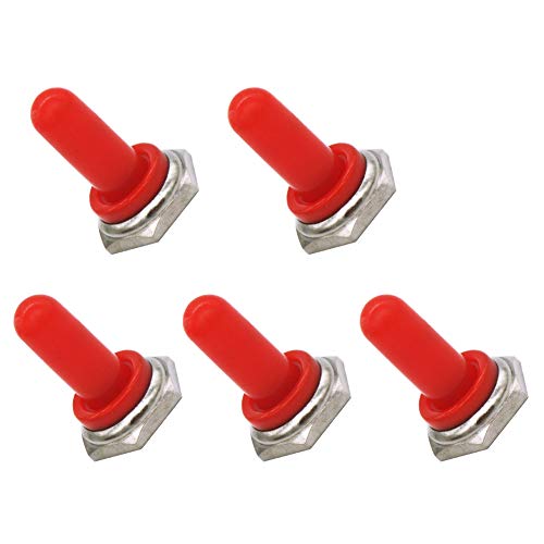 mxuteuk 5 Stück Rot 12mm Gummi Kipphebel Kippschalter Knopf Hut Wasserdichte Kofferraumabdeckung Kappe TEN-MZ-R von mxuteuk