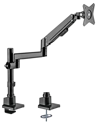 my wall HL51-1L, Monitor Halterung für 1 Bildschirm, Monitor Arm, 17-32 Zoll, Bildschirmhalterung, mit Gasdruckfeder, VESA Tischhalterung, Belastung bis 7 kg von my wall