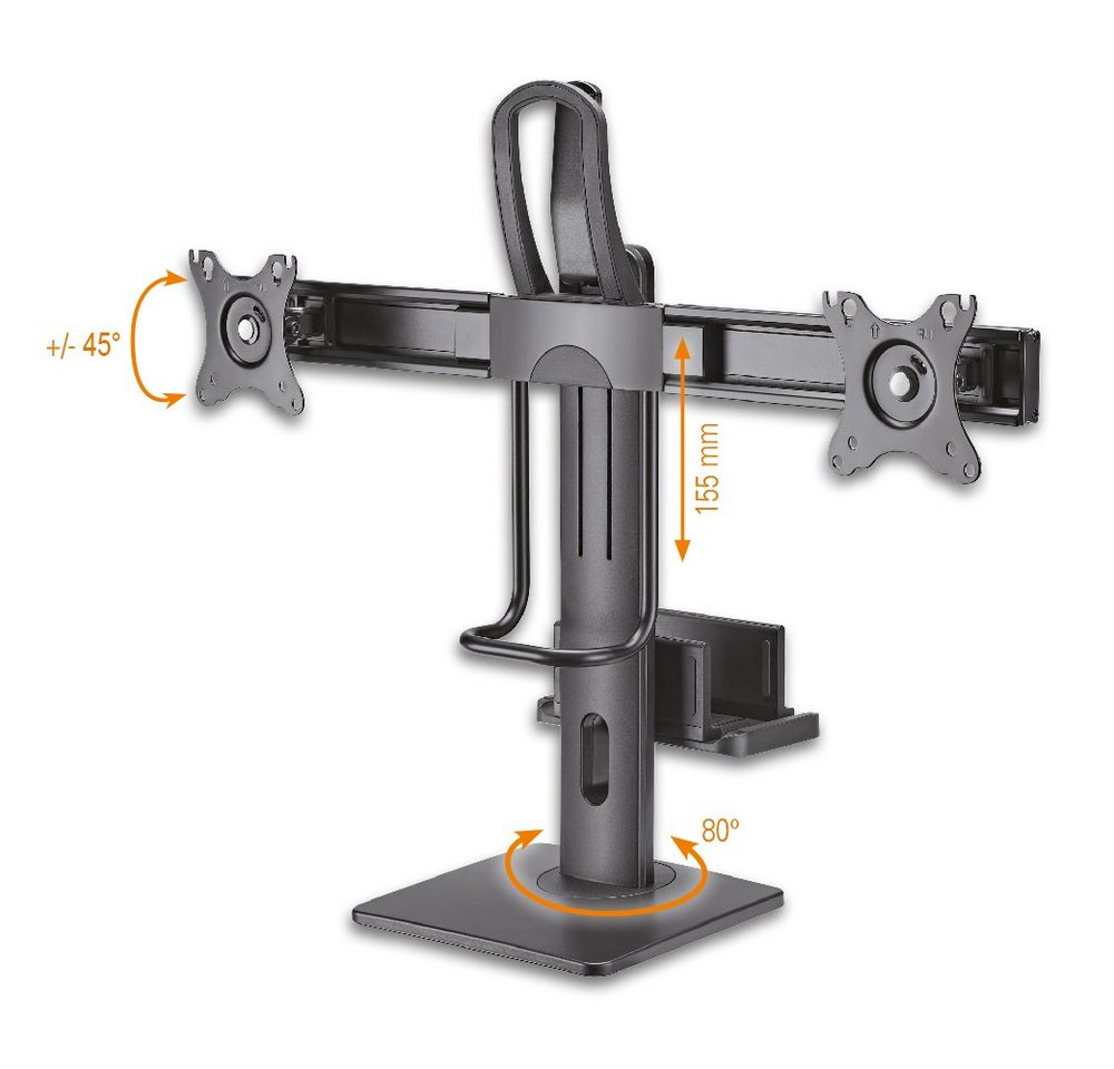 my wall HL61L Monitor-Halterung, (bis 32 Zoll, Packung, 1-teilig, Höhenverstellbarer Tischständer für 2 Flachbildschirme) von my wall