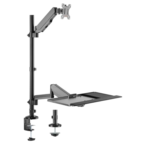 My Wall HL63L 1 Stück Monitor-Tischhalterung 43,2 cm (17) - 81,3 cm (32) Schwarz Höhenverstellbar, Neigbar, Schwenkba von my wall