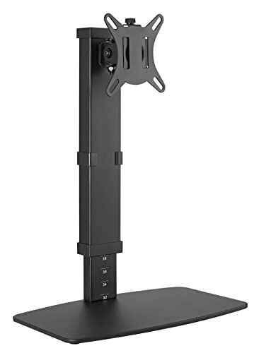 myWall HL 55 L Monitor Ständer Tischständer Halterung für Bildschirme 17 Zoll - 32 Zoll (43-81 cm), bis 8 kg, Höheneinstellung in 10 Stufen, schwenkbar, neigbar, VESA: 75/100, schwarz von my wall
