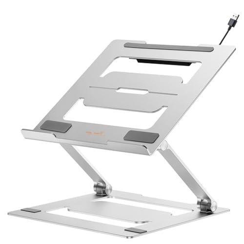 myWall Laptop Ständer HT17L, Ergonomische Laptop-Halterung für den Schreibtisch, Notebook und MacBook Ständer kompatibel für 11-17 Zoll, Belüftet und Zusammenklappbar, Ständer-Halter für Laptop myWall Laptop Ständer HT17L, Ergonomische Laptop-Halterung für den Schreibtisch, Notebook und MacBook Ständer kompatibel für 11-17 Zoll, Belüftet und Zusammenklappbar, Ständer-Halter für Laptop von my wall