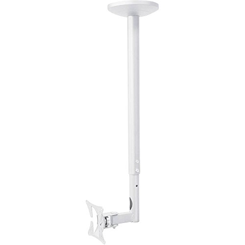 mywall HL4-1WL Höhenverstellbarer Deckenhalterung für Flachbildschirme, 10-30 Zoll (25-76cm) Tragkraft bis 30 Kg weiß 20 Jahre Garantie von my wall