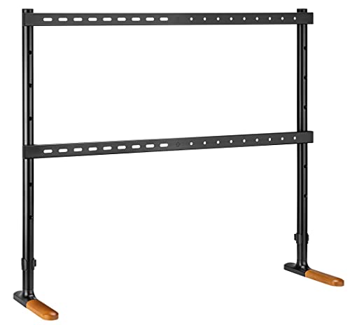 mywall TV Standfuß HT27L, TV-Ständer für Bildschirme 70-90 Zoll, TV Bodenständer mit Holzoptik und Anti-Rutsch-Pads, Universaler TV-Ständer mit Belastung bis zu 60 kg von my wall