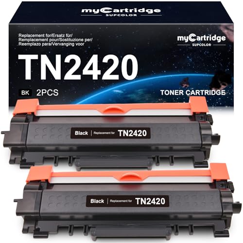 myCartridge SUPCOLOR TN2420 Wiederaufbereitete Tonerkartuschen Kompatibel für Toner Brother MFC-L2710DW MFC-l2710DN HL-L2350DW für Toner Brother TN2420 Recycelte Schwarz 2-Pack von myCartridge SUPCOLOR