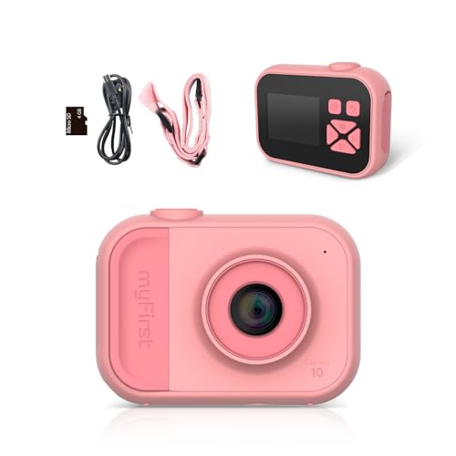 myFirst Kamera 10 - Digitalkamera für Jungen und Mädchen im Alter von 4 bis 9 Jahren 5 MP Video 32 GB Foto mit Stativschraubenadapter, geeignet als Geburtstagsgeschenk von myFirst