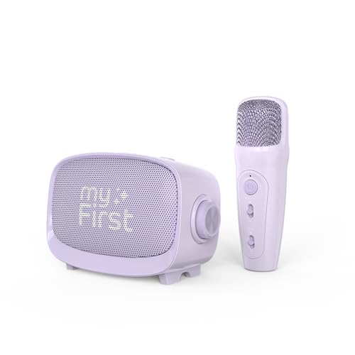 myFirst Voice 2 Karaoke für Kinder – Tragbare kabellose Karaoke-Maschine mit Bluetooth, Echo-Verstärker & lustigen Stimmeffekten, perfektes Mikrofon für Kinder (Purple) von myFirst
