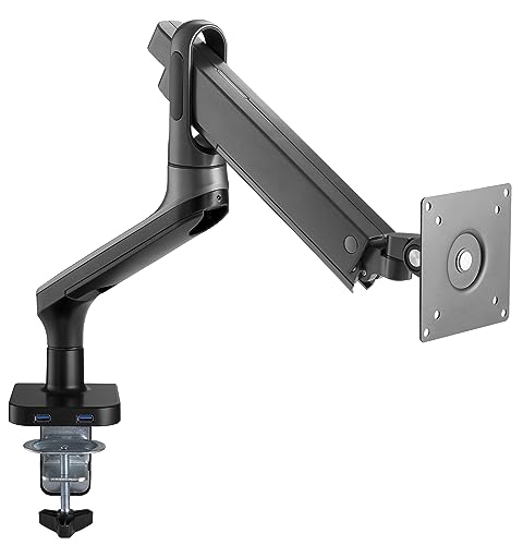 My Wall HL22-1L Vollbeweglicher Tischhalter mit Gasdruckfeder für Flachbildschirme, Monitor Halterung, 2 USB-Anschlüsse, Kabelmanagement, Monitor Arm, 17" bis 32", belastbar 2-9 kg von myWall