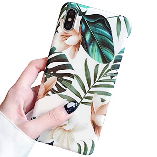 Emlivi Hülle iPhone 11 Hülle, iPhone Xr Handyhülle Silikon Muster iPhone Xs Max Schutzhülle Bumper Handyhüllen Case für Apple iPhone 11 Pro Max (iPhone Xr, Blätter Grün) von n a