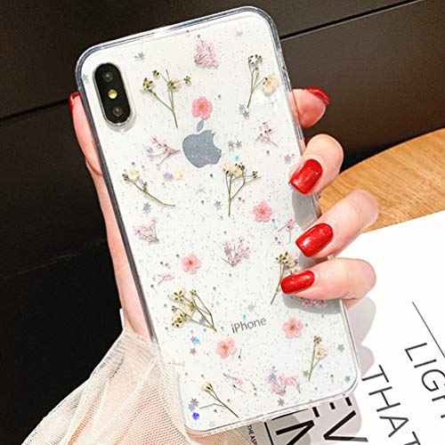 Emlivi Hülle iPhone 11 Hülle, iPhone Xr Handyhülle Silikon Muster iPhone Xs Max Schutzhülle Bumper Handyhüllen Case für Apple iPhone 11 Pro Max (iPhone Xs Max, Kleine rosa Blume) von n a