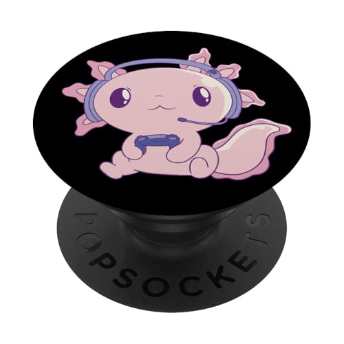 Axolotl Gaming Tiere Süß Gamer Axolotl PopSockets mit austauschbarem PopGrip von @n!mal