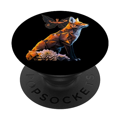 Fuchs Schmetterling Polygon Wildtier Blume Tier Fuchs PopSockets mit austauschbarem PopGrip Fuchs Schmetterling Polygon Wildtier Blume Tier Fuchs PopSockets mit austauschbarem PopGrip von @n!mal