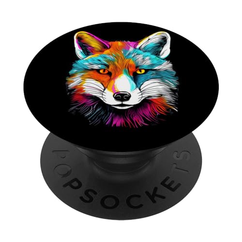 Fuchs bunt - Kunst Tier Fuchs PopSockets mit austauschbarem PopGrip von @n!mal