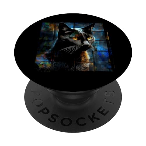 Katze Artwork Fantasy - Haustier Tier Kunst Katze PopSockets mit austauschbarem PopGrip von @n!mal