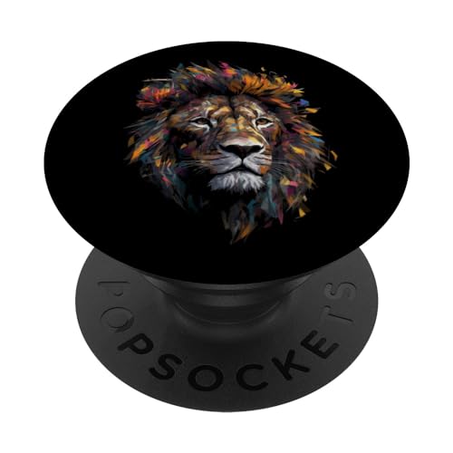 Löwe Artwork - Art Zoo Tier Löwe PopSockets mit austauschbarem PopGrip von @n!mal