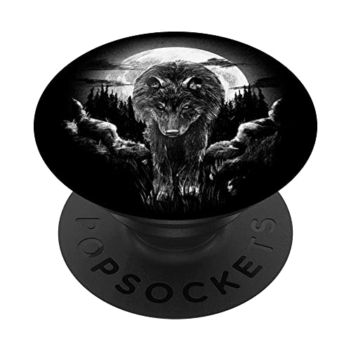 Wolf Tier Mond Zeichnung Tiermotiv Wolf PopSockets mit austauschbarem PopGrip Wolf Tier Mond Zeichnung Tiermotiv Wolf PopSockets mit austauschbarem PopGrip von @n!mal
