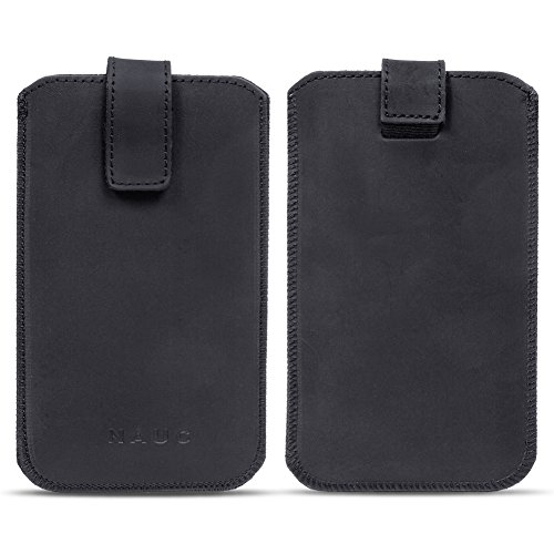 na-commerce NAmobile Universal Smartphone Cover 4.0-6.4 Zoll Schutz Tasche Hülle Case Schutzhülle Schutztasche Handyhülle Etui Leder schwarz, Größe:Für 6.0-6.4 Zoll von na-commerce