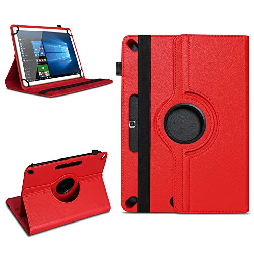 na-commerce Robuste Universal für Acer Iconia One 10 B3-A30 Tablet Schutzhülle aus hochwertigem Kunstleder Hülle Tasche Standfunktion 360° Drehbar Farbauswahl, Farben:Rot von na-commerce