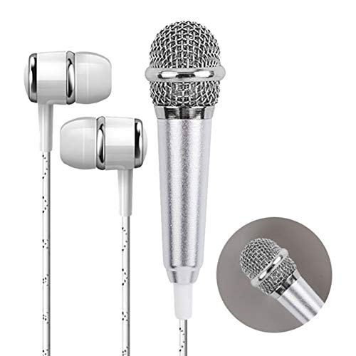 nakw88 Mini-Mikrofon, Plug-and-Play-Mikrofon für Handy, Mini-Handmikrofon mit Kopfhörern für Karaoke zu Hause von nakw88