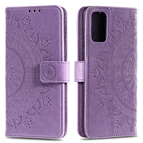 nancencen Handyhülle Kompatibel mit Samsung Galaxy Note 20 5G Hülle, Vintage Druck Lederhülle Premium Leder PU Klapphülle [Stand][Magnet][Kartenfach] Brieftasche Schutzhülle - Violett von nancencen